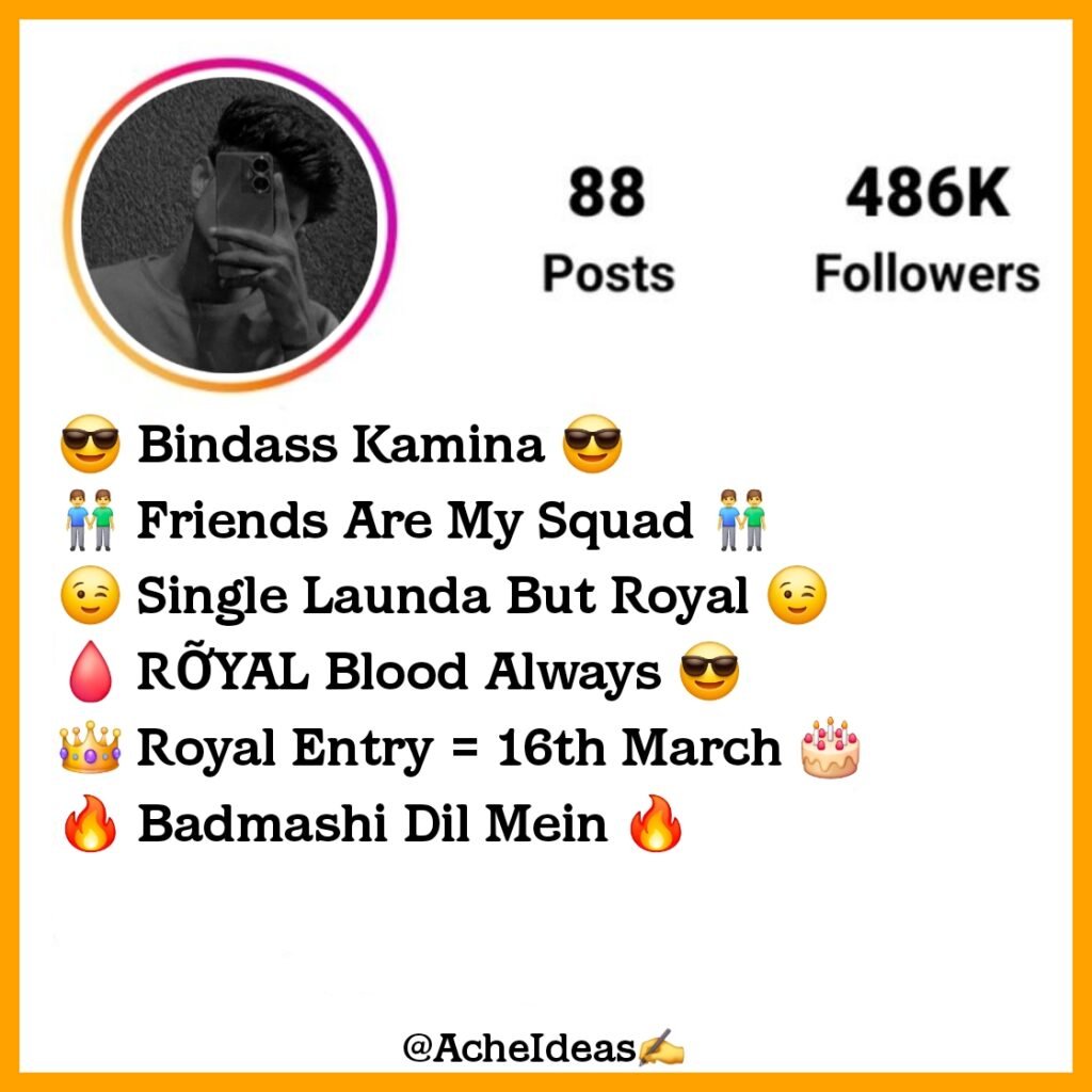 Badmashi Bio For Instagram in Hindi & English