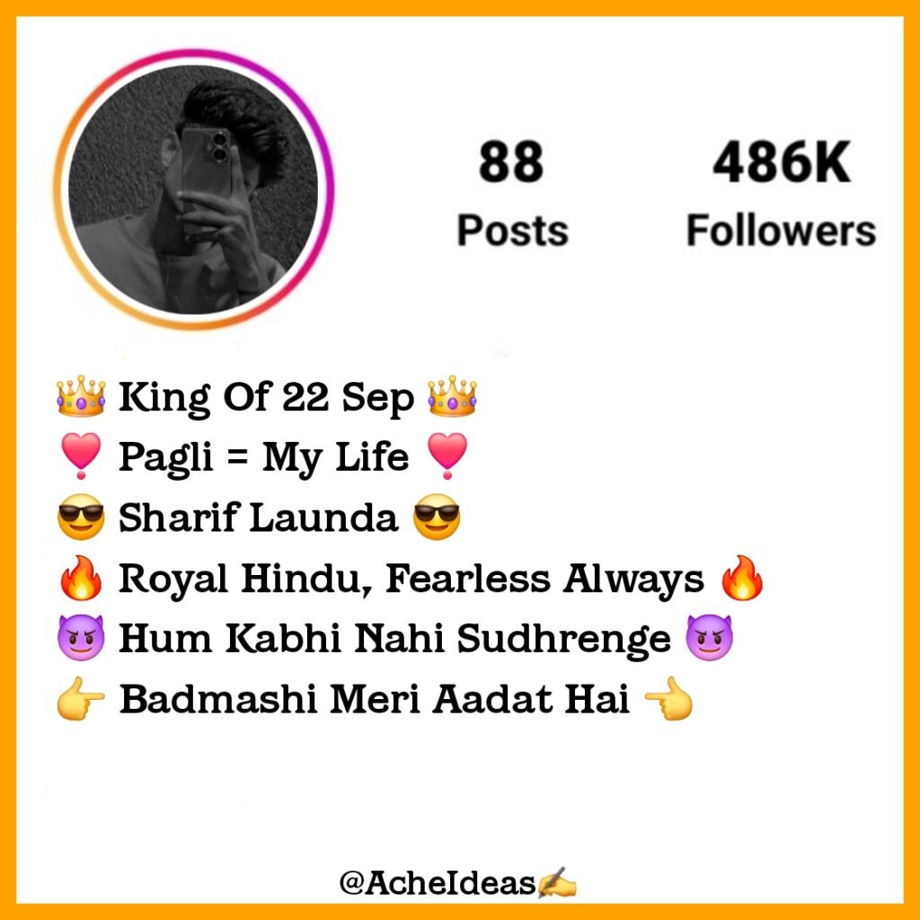 Badmashi Bio For Instagram in Hindi & English