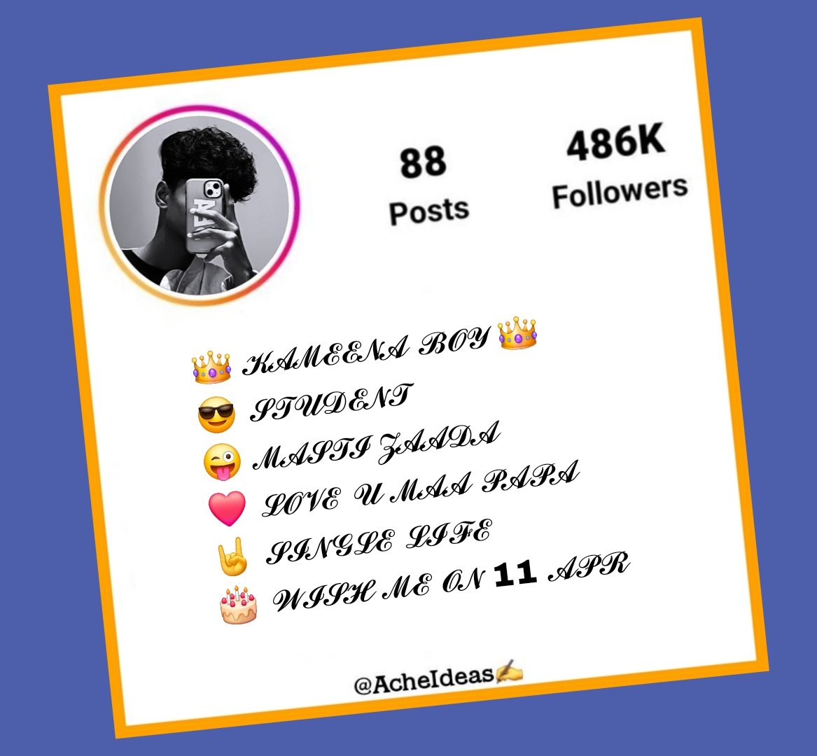 Instagram bio font style