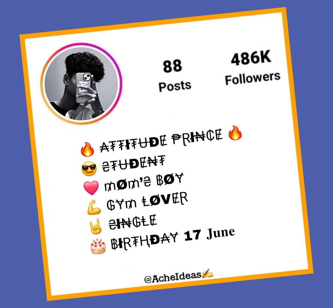 Instagram Bio in Stylish Font | Instagram Vip Bio Stylish Font